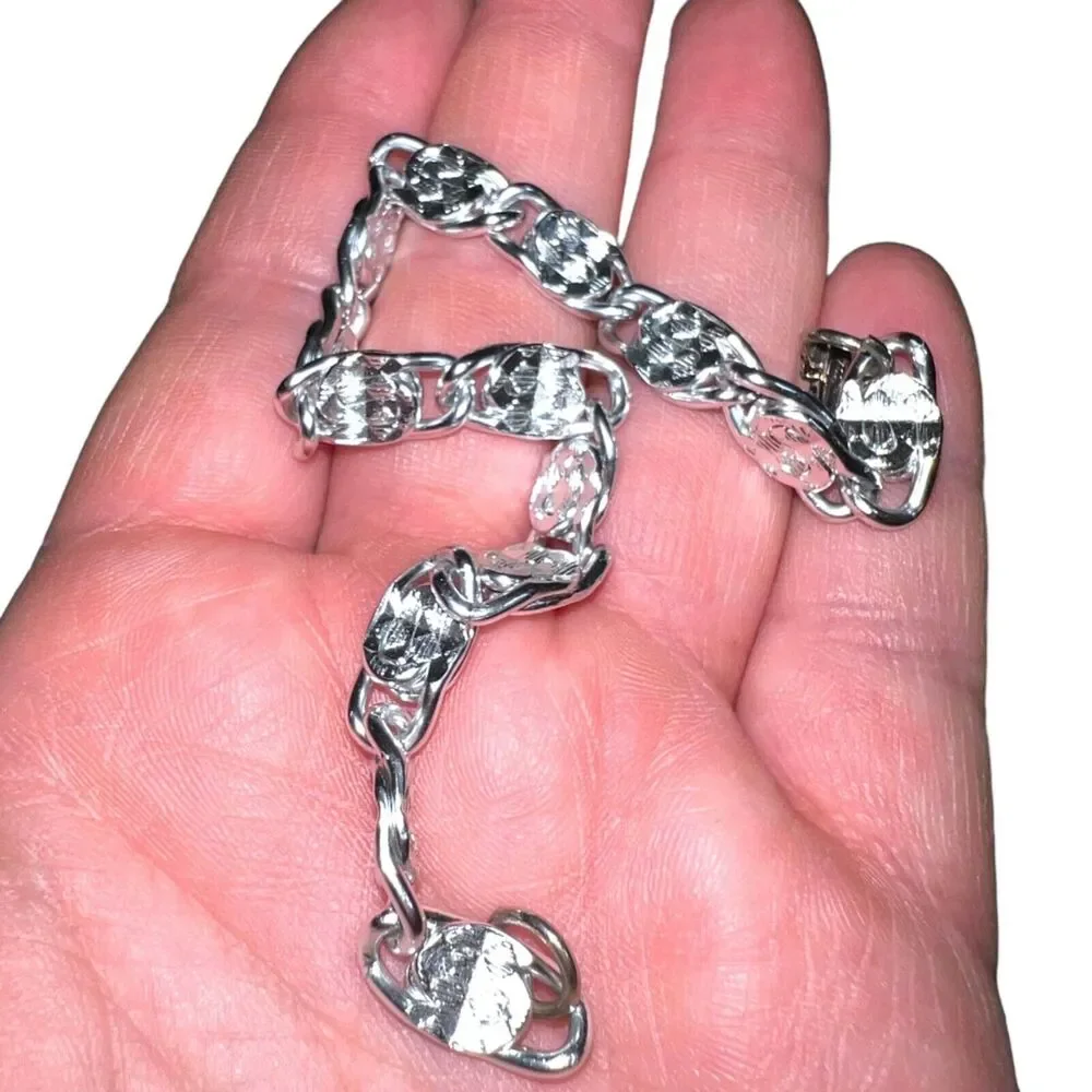 Sarah Coventry Womens Chain Bracelet Silver Tone Stamped